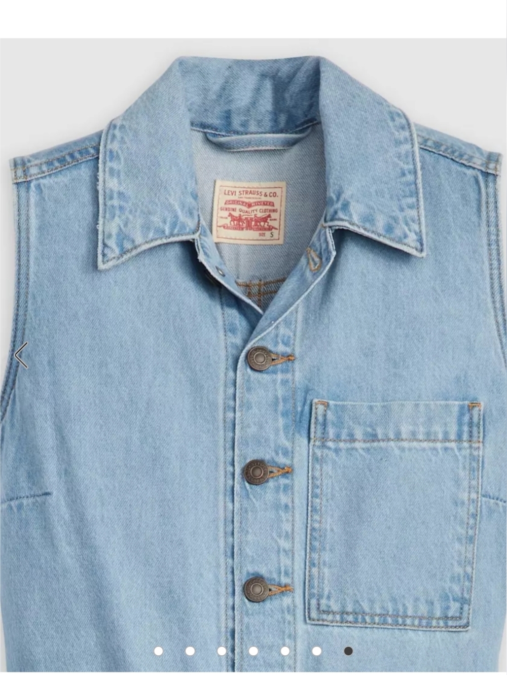 Levi's Light Blue Sleeveless Denim Jumpsuit Overalls - Picture 6 of 6